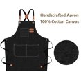 thumbnail image 4 of Delantal de lona Apron AFUN Chef para hombre y mujer, color negro, 4 of 7