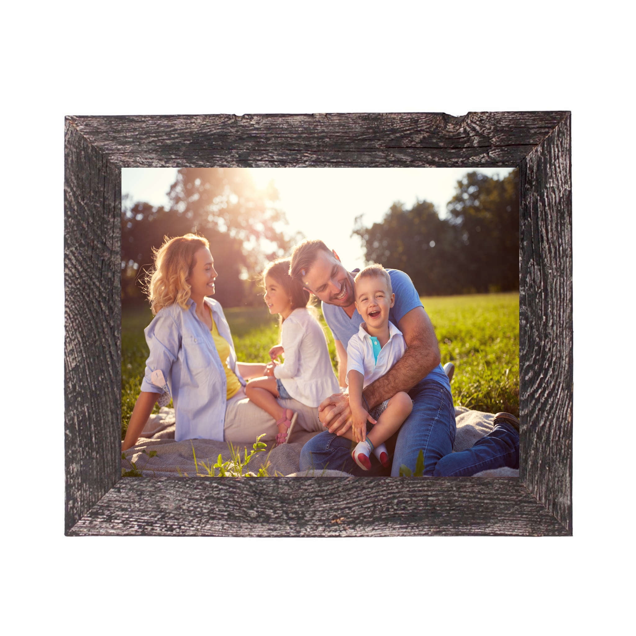 BARNWOODUSA Farmhouse 18x24 Picture Frame 1 1/2 inch Molding 100% Reclaimed Wood Rustic Smokey Black