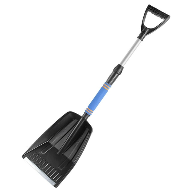 Retractable Car Snow Shovel 28.3-33.5 Inch Adjustable Length Ice Scraper, Detachable Winter Emergency Cleaning Tool for Car Windshield Defrosting, Aluminum Alloy Folding Design, 1 Snow Shovel