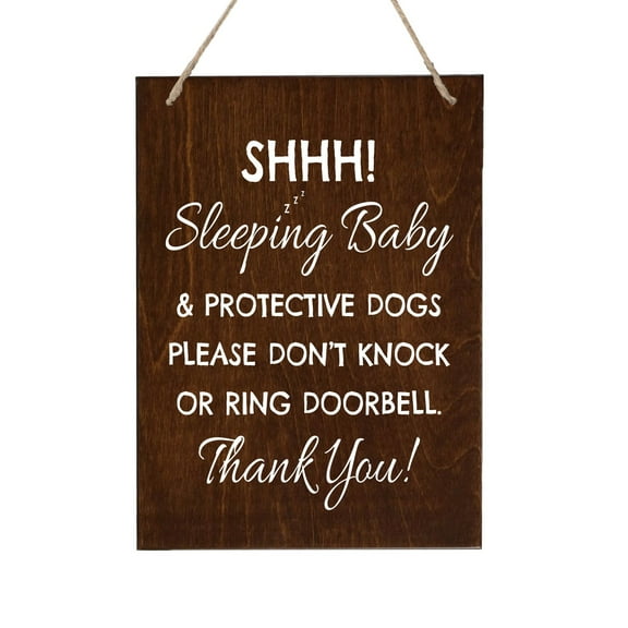 LifeSong Milestones Sleeping Baby Rope Sign for Front Door - Sleeping Baby