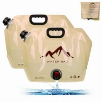 UHIAGREE 2 Pcs Collapsible Water Storage Bag, 2.1 gal Camping Water Container,with Adjustable Faucet
