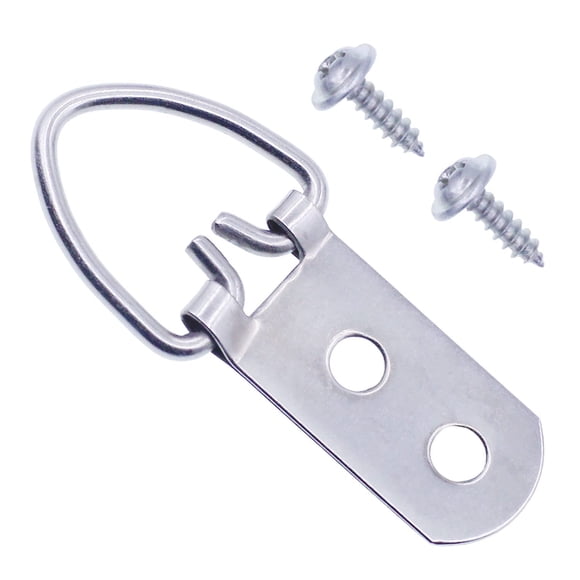 Ganchos para cuadros con anillo en D de alta resistencia con tornillos, accesorios para colgar cuadros con anillo en D grande y ancho, 40 piezas, ganchos para cuadros con 2 orificios para pinturas, es