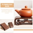 thumbnail image 3 of Troglfold wood base Wooden Flowerpot Stand Carved Craft Pedestal for Teapot/Vase/Desktop,2.36"X1.38"X0.98", 3 of 11