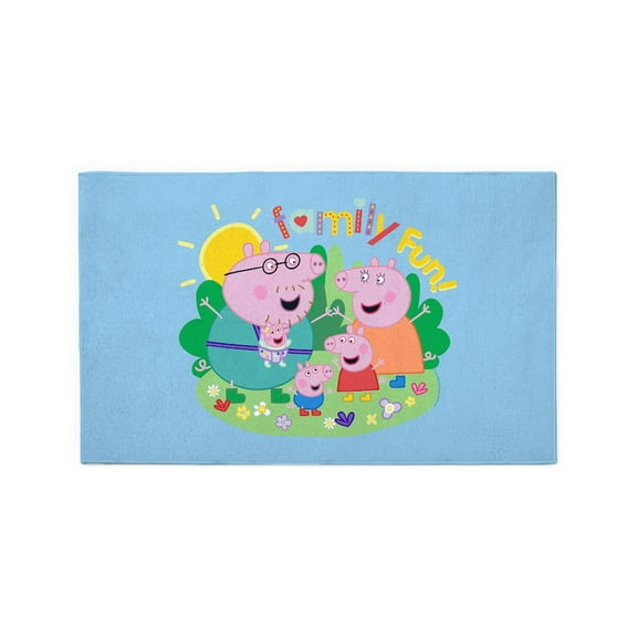 CafePress - Peppa Pig: Family Fun! - 3'x5' Decorative Area Rug, Fabric Throw Rug