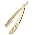 thumbnail image 1 of Sicastar - Maquinilla de afeitar de acero inoxidable con borde recto, plegable, recta, cuchillas reemplazables de un solo filo, aptas para todas las cuchillas de afeitar de doble filo (dorado), 1 of 4