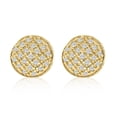 thumbnail image 3 of Pompeii Pave Diamond Round Studs Screw Back Earrings White or Yellow Gold 7mm Wide (H,I1), 3 of 3