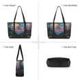 thumbnail image 6 of FORMRS Canvas Laptop Tote Bag for Women with 15.6" Computer Compartments Shoulder Handbag, Psychedelic Jellyfish, 6 of 7