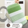 thumbnail image 6 of Bathroom Rug 32x20, Soft Absorbent Microfiber Bath Rug, Non-Slip Quick Dry Bath Carpet, Machine Washable Bathroom Accessories, Floor Décor Bathmat for Bathroom, Tub and Shower, Sage Green Stripes, 6 of 6