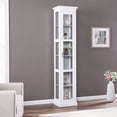 thumbnail image 2 of SEI Furniture Balterley Wood Tall Curio Cabinet with Glass Door in White, 2 of 3
