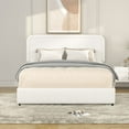 thumbnail image 3 of GDF Studio Liv Queen Size Boucle Upholstered Platform Bed with 4 Drawers Storage, Ivory, 3 of 9