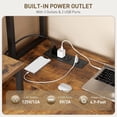 thumbnail image 6 of 75inch L Shaped Computer Desk with Drawers, Large Gaming Desk with LED Light & Power Outlets, Corner Computer Desk with Storage Shelves & Monitor Stand for Home Office,Rustic Brown and Black, 6 of 18