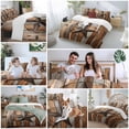 thumbnail image 6 of Country Star Brown Duvet Cover Set, Western Texas Vintage Farmhouse Wooden Soft Duvet Cover Twin Size Bedding Set 4 Pieces, 1 Quiltcover and 2 Pillowcases with Zipper, 1 Bed Sheet for All Seasons, 6 of 9