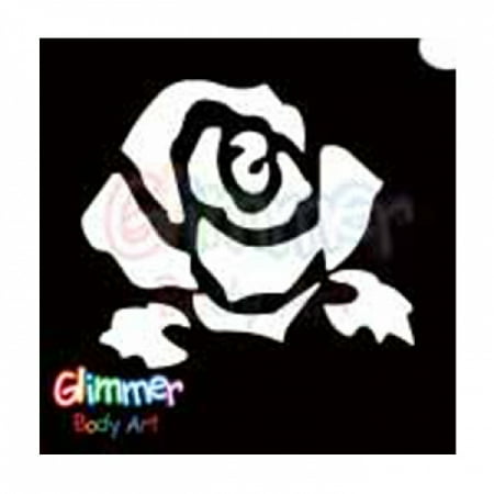 Glimmer Body Art Glitter Tattoo Stencils - Rose 1 (5/pack) - Walmart.com