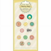 American Crafts Party Day Brads & Buttons Assortment 12/Pkg-