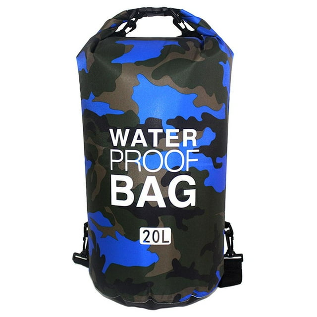 de bolsa seco impermeable para canoa kayak camping buceo pesca natación Azul 20L shamjiam Bolsas secas impermeables