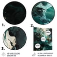 thumbnail image 3 of Designart "Marbled Artistry Green and White III" Modern Geometric Metal Art Living Room, 3 of 5