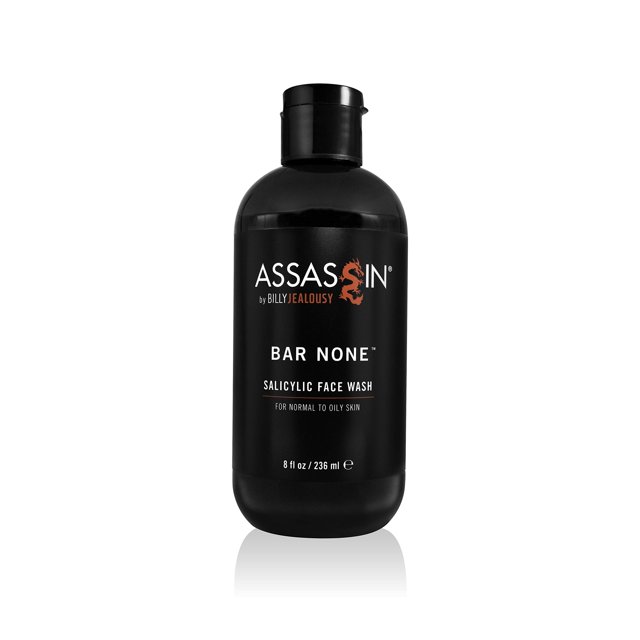 Billy Jealousy Assassin Bar Ninguno Salicylic Face Wash Exfoliante facial no abrasivo para hombres para pieles mixtas y grasas, destapa los poros y tonifica la piel, 8 onzas líquidas