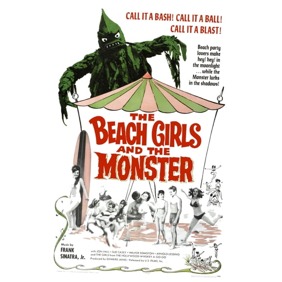 Best Posters Beach Girls And The Monster Movie Poster 11Inx17In Mini Poster 11x17 Poster Color Category: Multi, Unframed, Ages: Adults, Rectangle