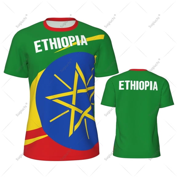 Ethiopia Flag Men Sports T-shirt Women Tees jersey for Soccer Football Running Bike Tennis Fitness Fans