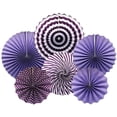 thumbnail image 1 of Party Hanging Paper Fans Set, Round Pattern Paper Garlands Decoration for Birthday Wedding Graduation Events Accessories, Set of 6, 1 of 7