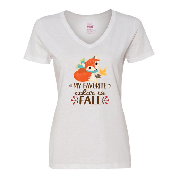 Inktastic October Favorite Color is Fall Women's V-Neck T-Shirt