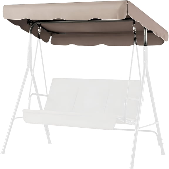 MISSMILE Swing Canopy Cover(Beige)77"X 43"-Polyester Top Replacement Uv Block Sun Shade Waterproof Decor for Outdoor Garden Patio Yard Park Porch Seat Furniture
