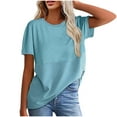 thumbnail image 2 of Fanxing T Shirts Hide Belly Women M Patchwork Summer Tops Comfort Breathable Crewneck Tees Shirts, 2 of 8