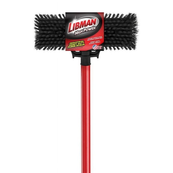 Libman Black & Red Heavy Duty Scrub Brush Black & Red Steel Handle