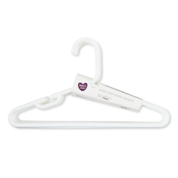 Parent’s Choice Infant & Toddler Hangers, White, 10 Count