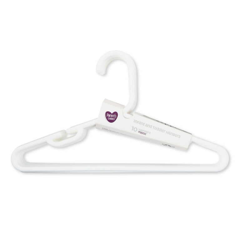(8 pack) Parents' Choice Brand Infant and Toddlers Clothing Hanger, White Color, 10 Pack/Set, Durable High-Quality Plastic Kids Hanger
