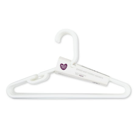 Parents  Choice Brand Infant and Toddlers Plastic Hanger  White Color  10 Count / Set  Clothing type for Hanging Kids  Toddlers and Infants Clothing (Case of 8)