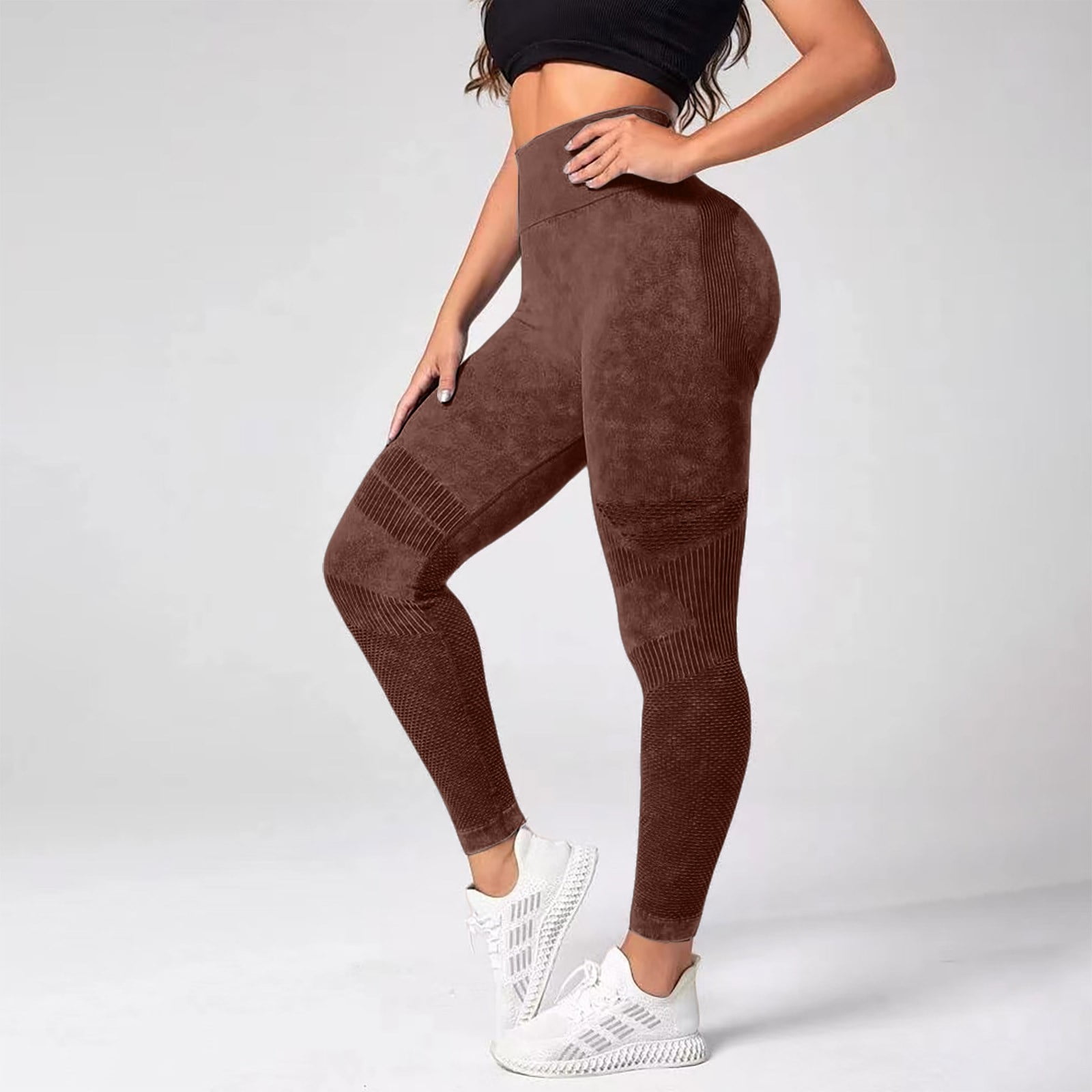 Celsior Compression Leggings 3D Anti Cellulite Leggings for Women 3D Gym Leggings for Women Anti Cellulite Leggings Full Length Buttery Soft Yoga Pants Scrunch Butt Lifting Leggings Brown M