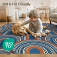 thumbnail image 4 of ODIKA Front Repeating Door Band Motif Balanced Block Composition Bedside Foldable Easy Care for Master Suite, California King, Under Bed, 4 of 7