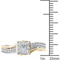 thumbnail image 4 of 1/2 Carat T.W. Diamond Yellow Two-Tone Bypass Cluster 10kt White Gold Engagement Ring, 4 of 5
