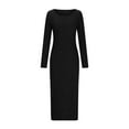 thumbnail image 4 of fatyb Knit Dresses for Women Split Long Sleeve Bodycon Dresses S-5xl Womens Casual Sweater Maxi Dresses, 4 of 7