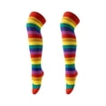 thumbnail image 4 of JCCXIN Toddler Girls Halloween Socks Cotton Striped Over The Knee Socks Dress-Up Party Trick Or Treat Breathable Festival Wear Stretchy Indoor Daily Wear,Red,6-12 Years, 4 of 4