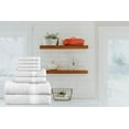 thumbnail image 4 of Adobella 8-Piece Bath Towel Set, Premium Combed Cotton, White (Set of 8), 4 of 4