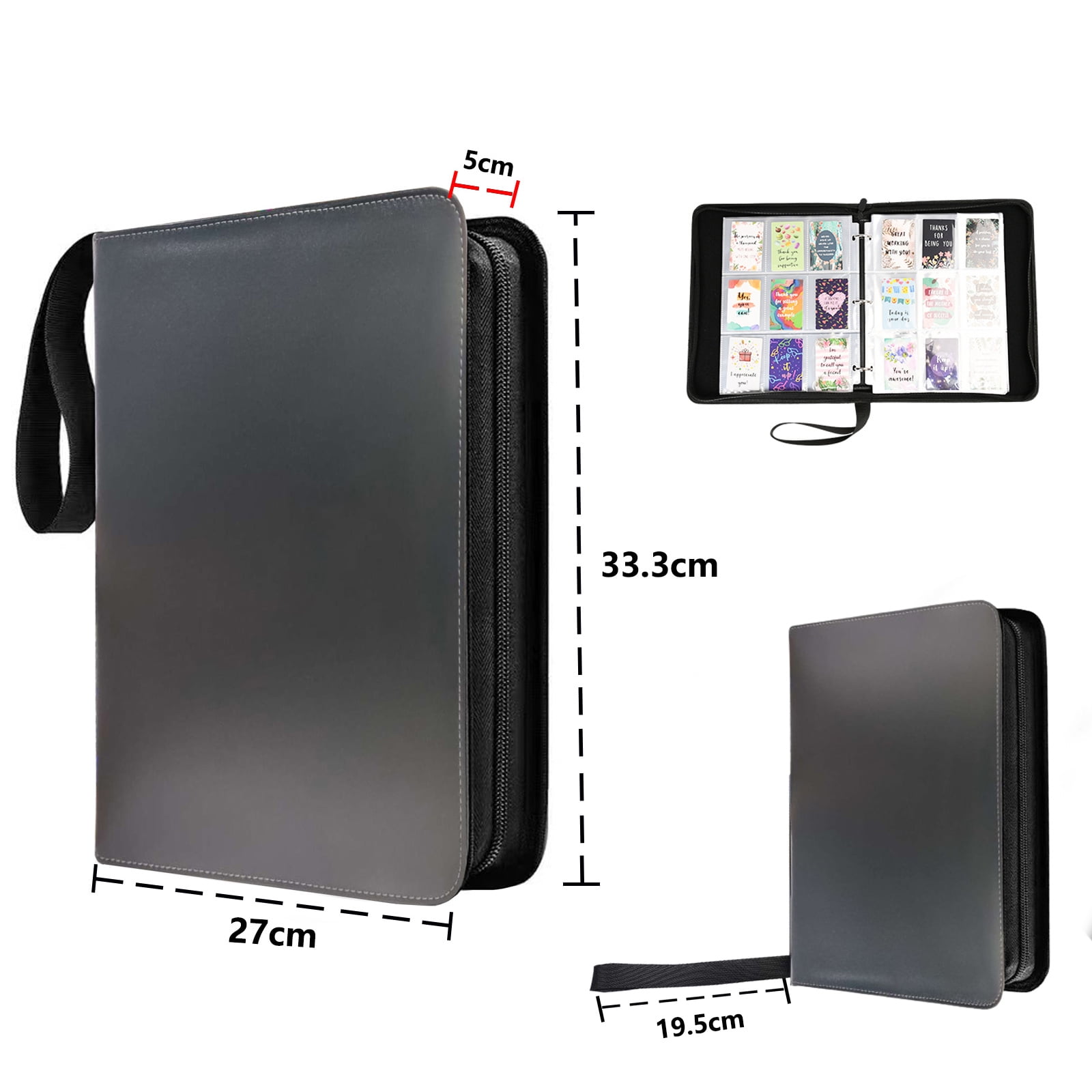 Top Loader Binder, Trading Card Binder, 900 Cards Binder, 9-Pocket 50-Pages for Sports Cards Baseball Cards Game Card Collection (Black)