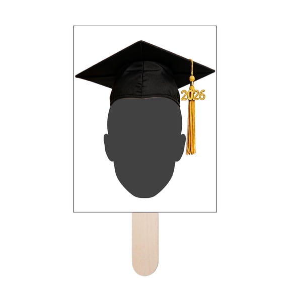 Custom Graduation Big Head Cutout On A Stick Face Cutout With Optional Graduation Cap For Parties Graduation And Events White3