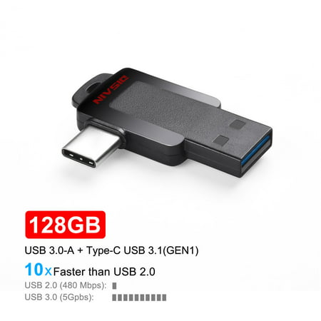 USB 3.0 Type-C Flash Drive Interface Dual Pen Drive Memory Storage 64GB U Disk for Phone, Tablet or New