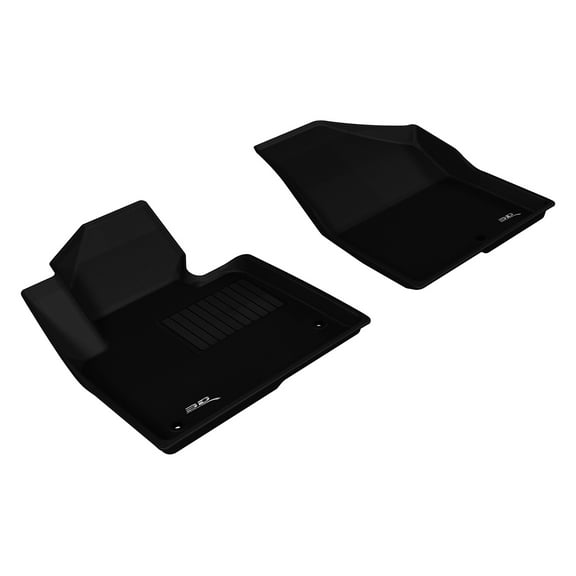 3D MAXpider Custom Fit Kagu Floor Mat (Black) Compatible with Hyundai Santa Fe Sport/Santa Fe 2013-2018 / Santa Fe XL 2019 - Front Row