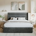 thumbnail image 3 of Amolife Full Size Upholstered Lift up Storage Platform Bed Frame with Fabric Panel Wingback Headboard, Dark Gray, 3 of 13