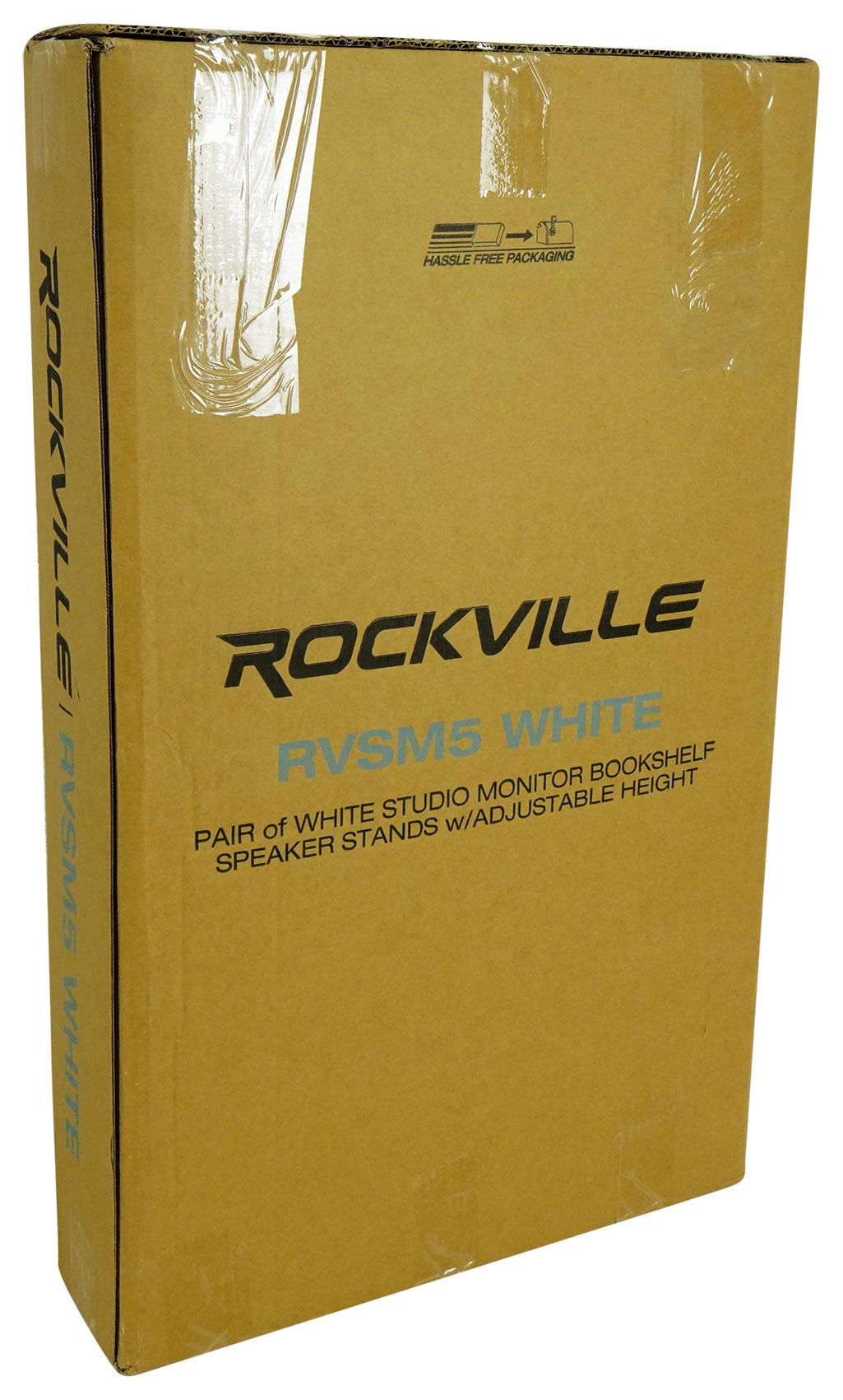 (2) Rockville RockShelf 64W 6.5" Home Bookshelf Speakers+White Adjustable Stands