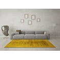 thumbnail image 3 of Ahgly Company Machine Washable Indoor Square Oriental Yellow Industrial Area Rugs, 4' Square, 3 of 4