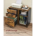 thumbnail image 2 of Lateral File Cabinet Home Office Printer Stand with 3 Drawers and Open Storage Shelves for A4 Rustic Brown and Black, 2 of 8