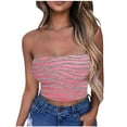 thumbnail image 2 of Amidoa Crop-Top Bras for Women Pink Push-up Strapless Sparkle Cheeky Bandeau Women Lingerie XXXL, 2 of 5