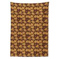thumbnail image 2 of Floral Tablecloth, Repetitive Wild Flowers Autumnal Tones Pattern, Rectangle Satin Table Cover Accent for Dining Room and Kitchen, 52" X 70", Marigold Chocolate, by Ambesonne, 2 of 2