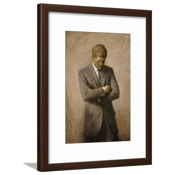 Portrait Painting of President John Fitzgerald Kennedy, Framed Art Print Wall Art by Stocktrek Images Sold by Art.Com