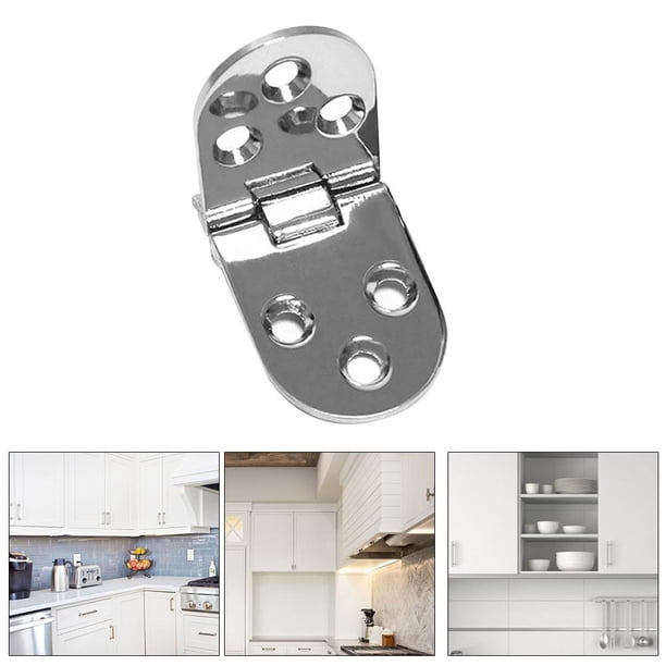 Bisagra De La Puerta Placa de reparación de semicírculo de bisagra de agujero de tornillo plegable de 180 grados (plata) Wdftyju Libre de BPA
