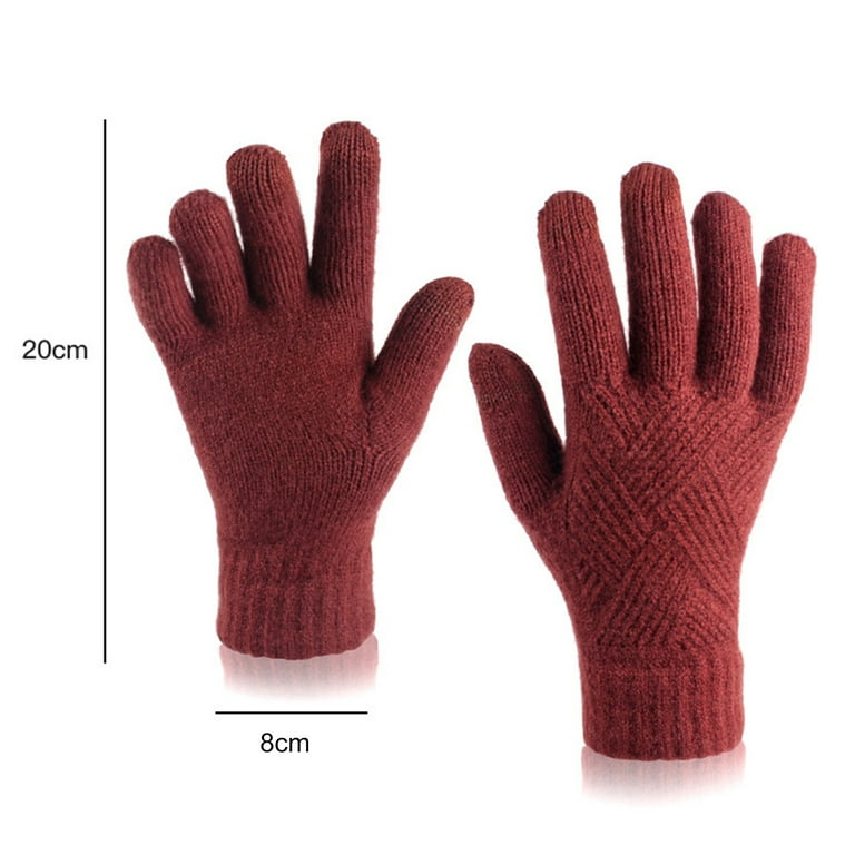 Women's Cable Knit Gloves with Touchscreen Palm Patches